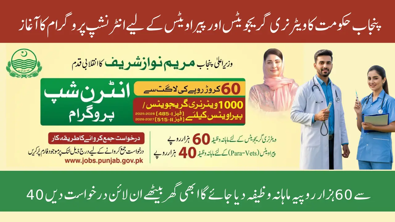 CM Punjab Started Veterinary Graduates & Para Vets Internship Program Apply Now